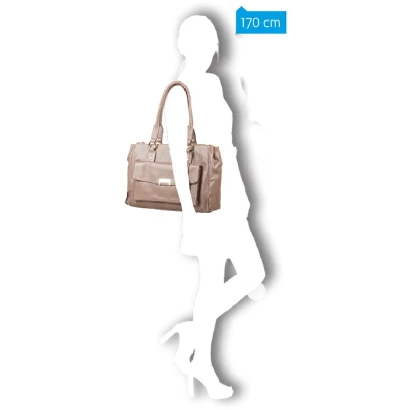 Елегантна дамска чанта с три прегради, пастелно жълт цвят